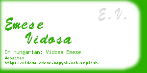 emese vidosa business card